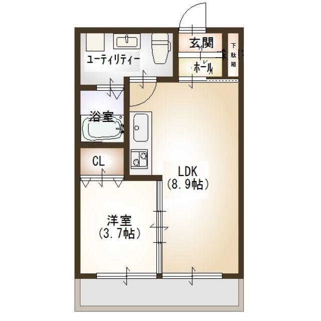 ヴォーグ(1LDK/1階)の間取り写真