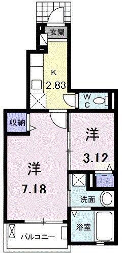 メッシュリール(1SK/1階)の間取り写真