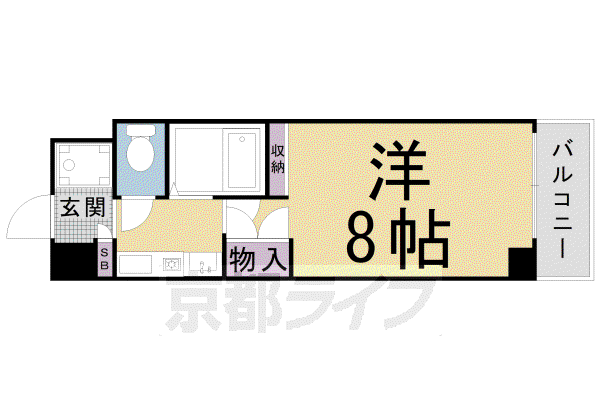 アスカ聚楽(1K/3階)の間取り写真