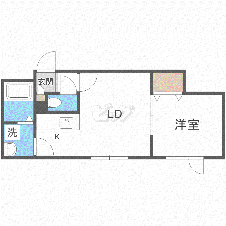 桜ガーデン(1LDK/1階)の間取り写真