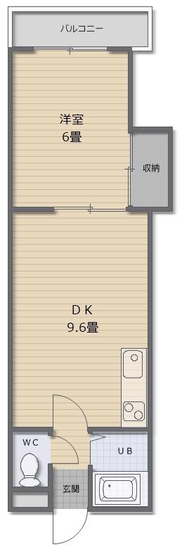 エミネンス五稜郭(1DK/2階)の間取り写真