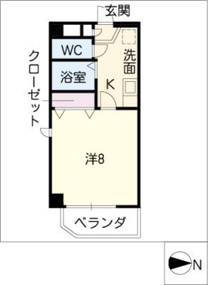 メゾン・ド・アジュール(1K/4階)の間取り写真