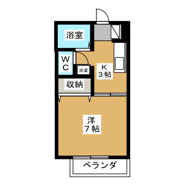 パティオ日吉A(1K/1階)の間取り写真