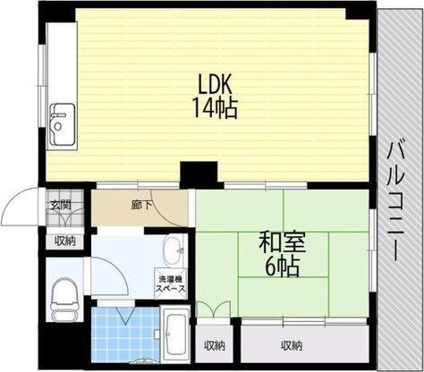 聖隆エレガントハイツ(1LDK/1階)の間取り写真