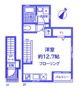 エースコート(ワンルーム/2階)の間取り写真