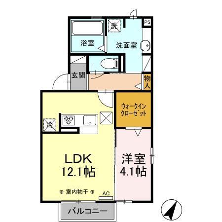 長久保テラス(1LDK/1階)の間取り写真