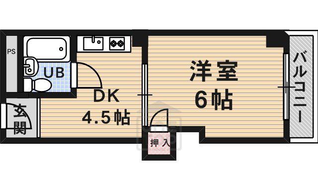 山崎第8マンション(1DK/2階)の間取り写真