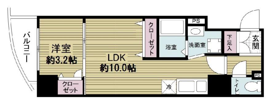 セレニテ心斎橋グランデ(1LDK/2階)の間取り写真