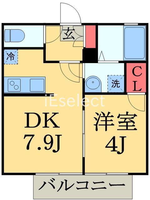 ブリリアンHASEGAWA(1DK/1階)の間取り写真