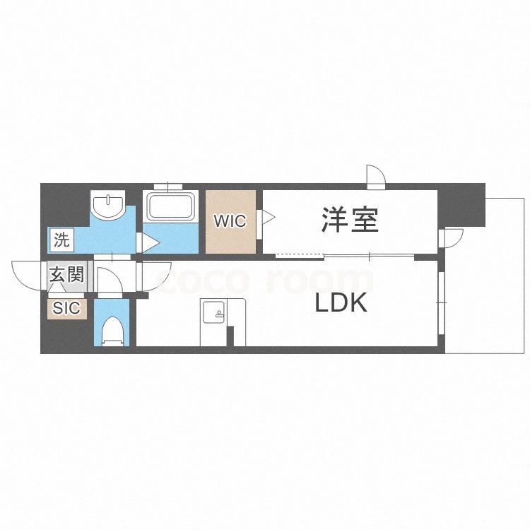 QUINTET NAMBA(1LDK/11階)の間取り写真