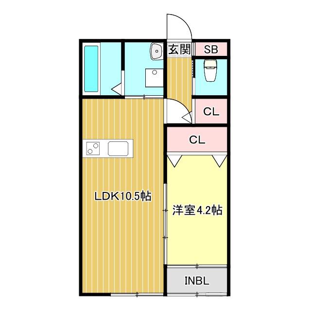 ルアナII(1LDK/2階)の間取り写真