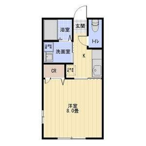 アジュール芳川(1K/1階)の間取り写真