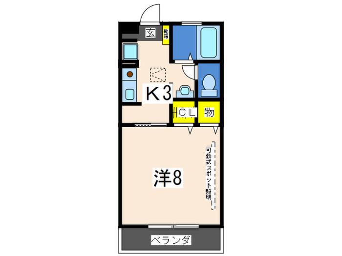 HG COURT 3(1K/2階)の間取り写真
