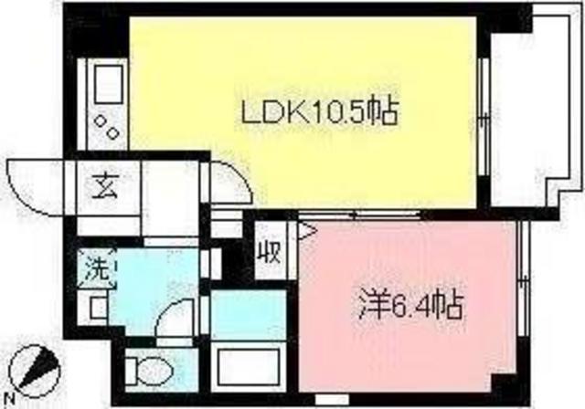 クレール(1LDK/4階)の間取り写真