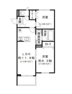 MAISON DE NIKAIDO(2LDK/3階)の間取り写真