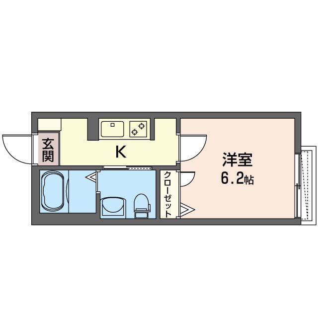 EBISU HEIM 悠(1K/1階)の間取り写真