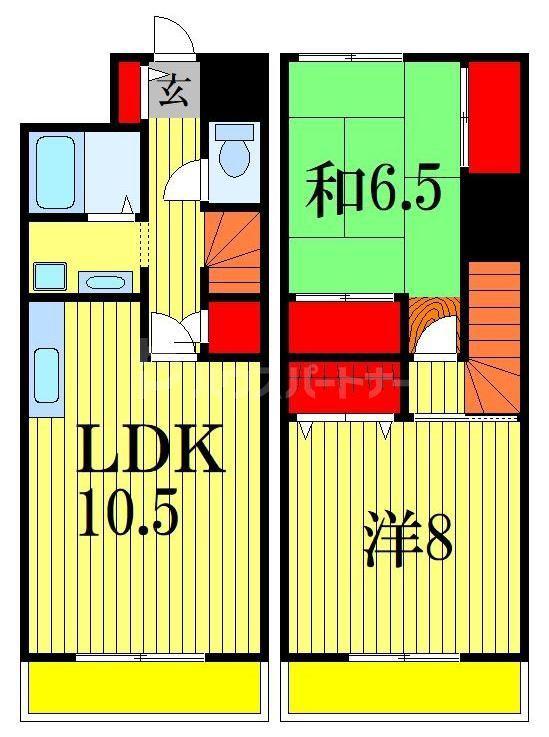 プラーティット本中山(2LDK/1階)の間取り写真