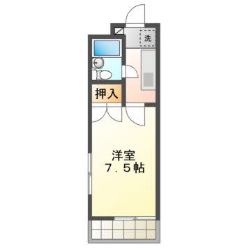 カーサ伏拝(1K/1階)の間取り写真