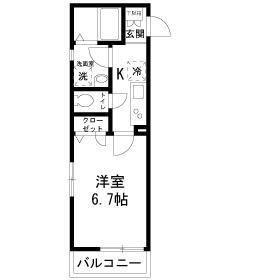 バルシュ矢向(1K/2階)の間取り写真
