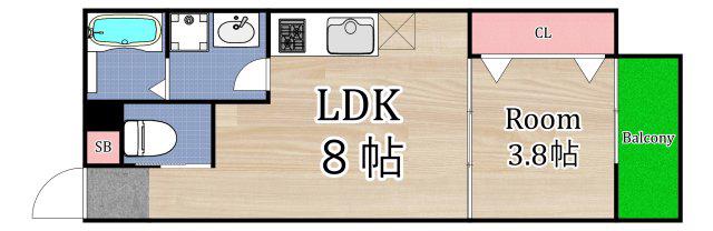 ライトハウス千林駅前(1LDK/3階)の間取り写真