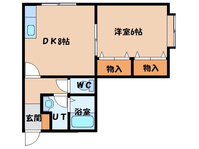 アレスコ(1DK/2階)の間取り写真