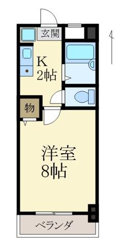 グリーンヒル北大池(1K/5階)の間取り写真