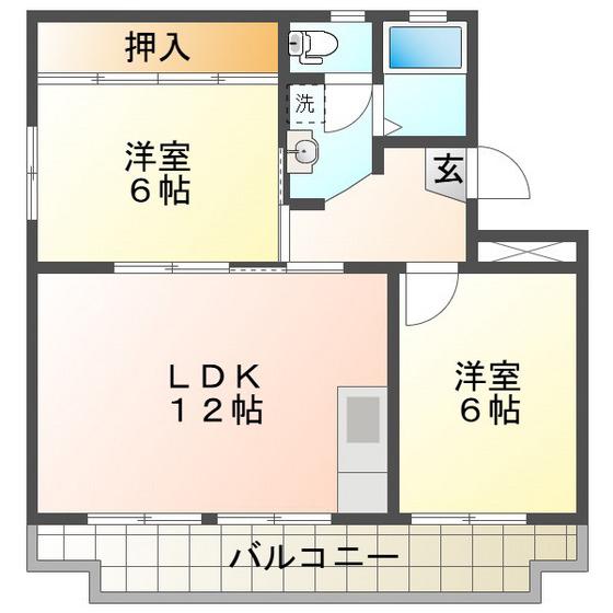 修成ハイデンス(2LDK/1階)の間取り写真