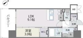 サニークレスト東比恵II(1LDK/4階)の間取り写真
