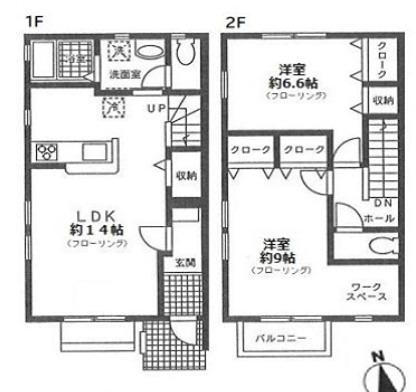 ウエイトハイツトクラ(2LDK/1階)の間取り写真