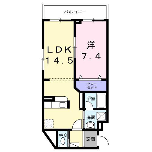 エフ・アクアレル(1LDK/3階)の間取り写真