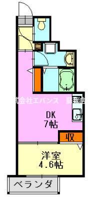 コンフォルテ本千葉(1DK/1階)の間取り写真