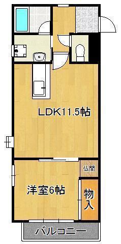 サンヴィレッジ三ヶ森(1LDK/3階)の間取り写真