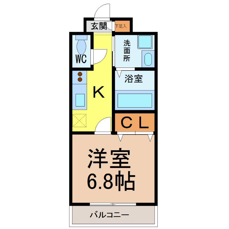 MELIV桜山(1K/2階)の間取り写真