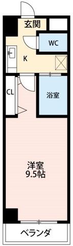 PROUDIA岡崎(1K/6階)の間取り写真