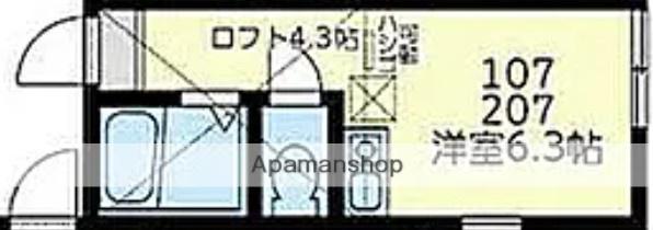 ユナイト根岸アイガーの杜(ワンルーム/2階)の間取り写真