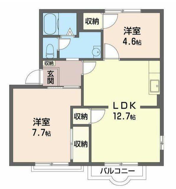 シェ・モワァB(3DK/2階)の間取り写真