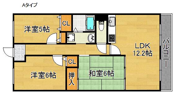 エテルノン泉佐野(3LDK/8階)の間取り写真