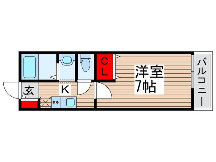 コモドみのり台(1K/2階)の間取り写真