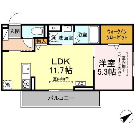 プライム(1LDK/2階)の間取り写真