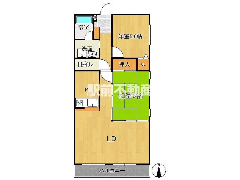 Sフラット(2LDK/1階)の間取り写真