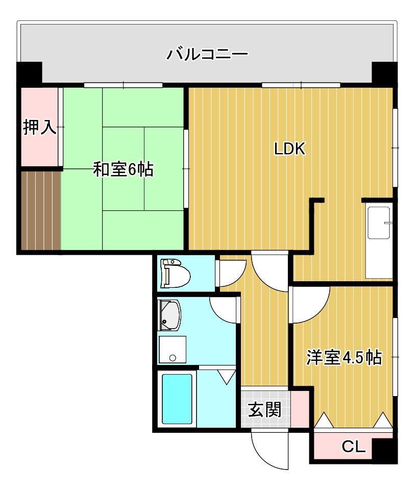 ユウキマンション(2LDK/2階)の間取り写真