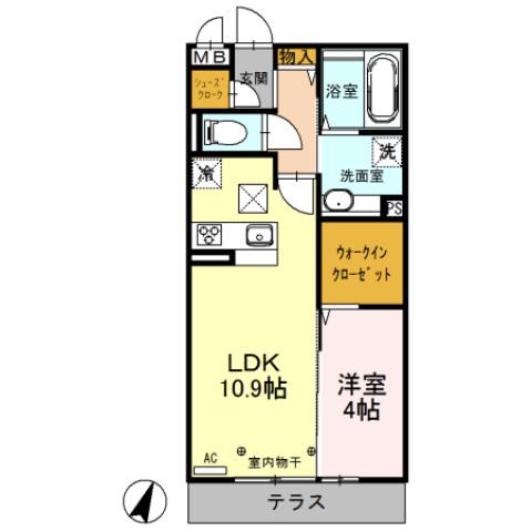 レセーナ(1LDK/1階)の間取り写真