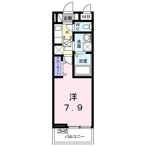 サニーコート Ⅱ(1K/1階)の間取り写真