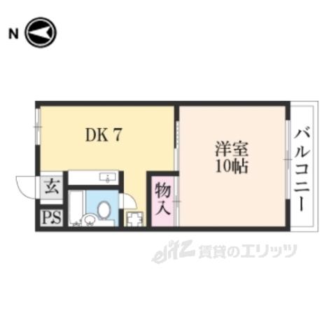 フナダハイツ(1DK/2階)の間取り写真