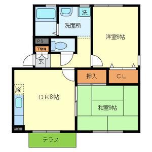 VERDE博陽(2DK/1階)の間取り写真