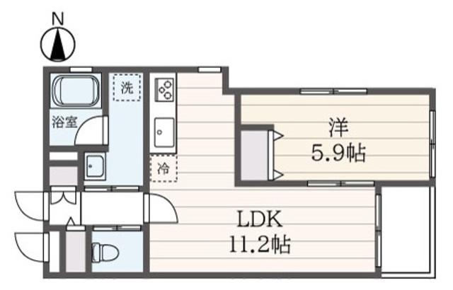A LATO YUTENJI(1LDK/4階)の間取り写真