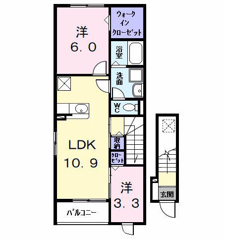 グラン ブレス(2LDK/2階)の間取り写真