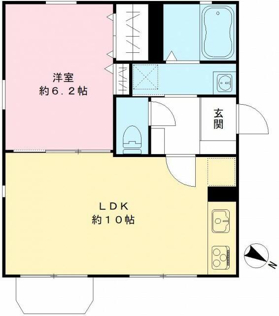 WHITE HOUSE ホワイトハウス(1LDK/1階)の間取り写真