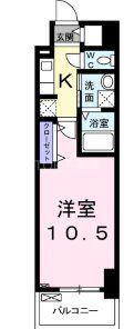 スアヴィス千葉(1K/7階)の間取り写真