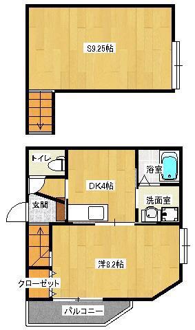アルファーレ姪浜駅南(1DK/1階)の間取り写真